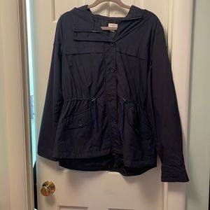 J. Crew Navy Rain Jacket. Size M
